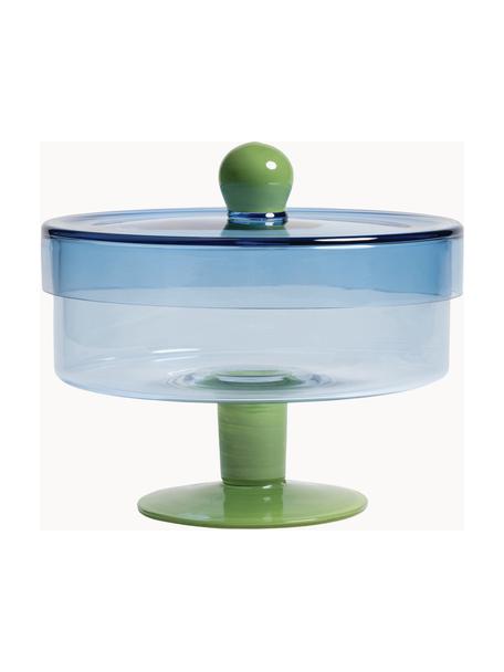 Fuente para postre de vidrio Duo, Vidrio, Verde, azul, Ø 22 x Al 20 cm