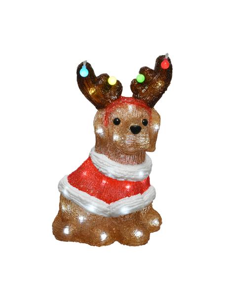 LED Leuchtobjekt Dog H 34 cm, mit Stecker, Kunststoff, Braun, Rot, Weiß, B 23 x H 34 cm