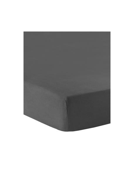 Topper hoeslaken Biba, flanel, Weeftechniek: flanel Flanel is een knuf, Donkergrijs, B 180 x L 200 cm