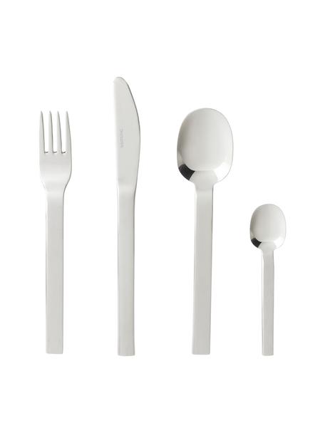 Cubertería de acero inoxidable pulido Kimana, 4 comensales (16 pzas.), Plateado, Set de diferentes tamaños