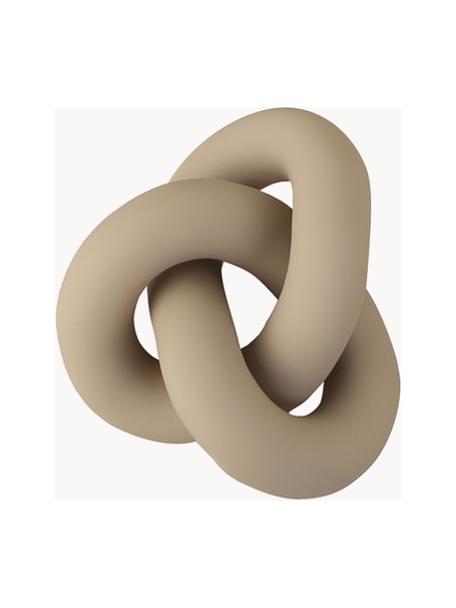 Ručně malovaná dekorace Knot, Keramika, Tlumeně bílá, odstíny šedé, Š 12 cm, V 6 cm