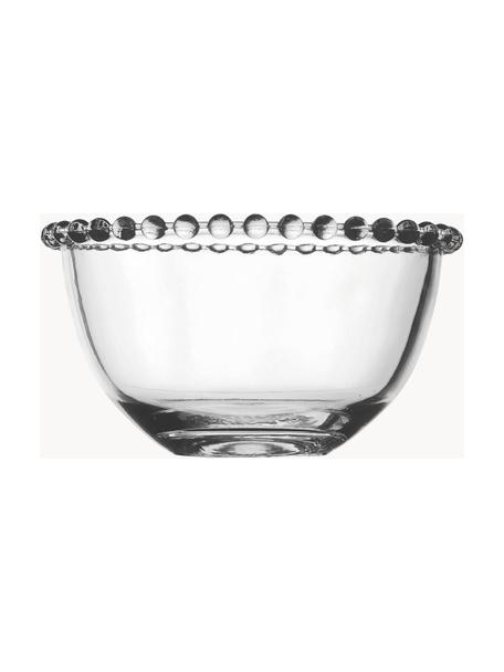 Bols en verre à bord décoré Perles, 2 pièces, Verre, Transparent, Ø 14 cm