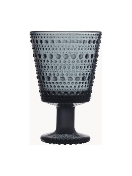 Copas de vino Kastehelmi, 2 uds., Vidrio, Gris oscuro transparente, Ø 8 x Al 13 cm, 260 ml