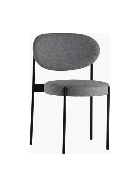 Gestoffeerde stoel Series 430 van wolstof, Bekleding: 70% wol, 30% viscose, Frame: gecoat metaal, Wol donkergrijs, zwart, S 52 x G 54 cm