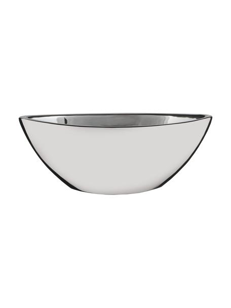 Portavaso ovale Kyra, Ceramica, Argentato, Larg. 25 x Alt. 10 cm
