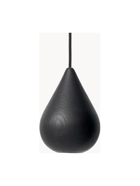 Kleine hanglamp Liuku uit lindenhout, Lampenkap: lindenhout, FSC-gecertifi, Zwart, Ø 15 x H 20 cm