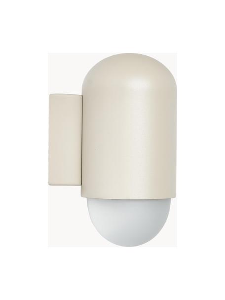 Outdoor wandlamp Heka, Diffuser: glas, Beige, Ø 11 x H 22 cm