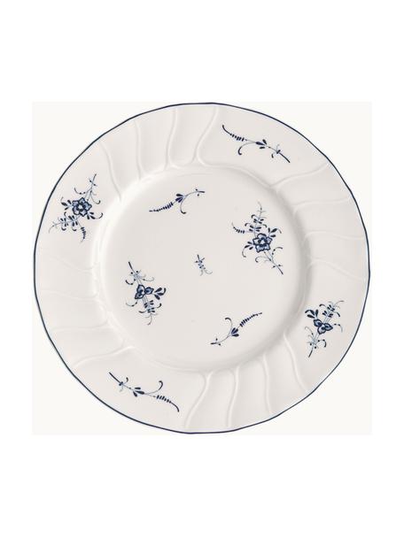 Talerz śniadaniowy z porcelany Vieux Luxembourg, Porcelana premium, Biały, niebieski, Ø 21 cm