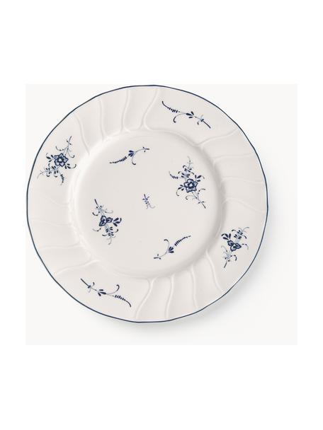 Talerz śniadaniowy z porcelany Vieux Luxembourg, Porcelana premium, Biały, niebieski, Ø 21 cm