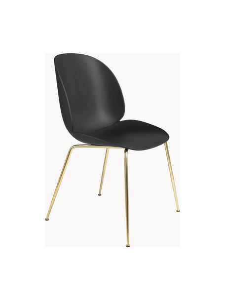 Krzesło ogrodowe z tworzywa sztucznego Beetle, Nogi: stal powlekana, Czarny, odcienie złotego błyszczący, S 56 x G 58 cm