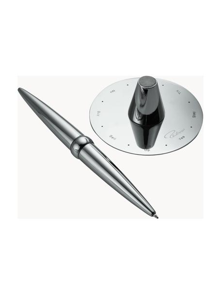 Kugelschreiber Cory mit Halter, 2er-Set, Metall, beschichtet, Silberfarben, B 7 x H 14 cm