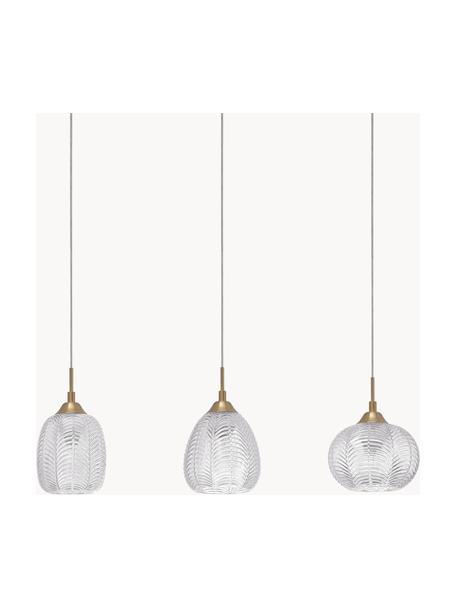Lampa wisząca ze szkła satynowego Vario, Odcienie mosiądzu, S 76 x W 24 cm