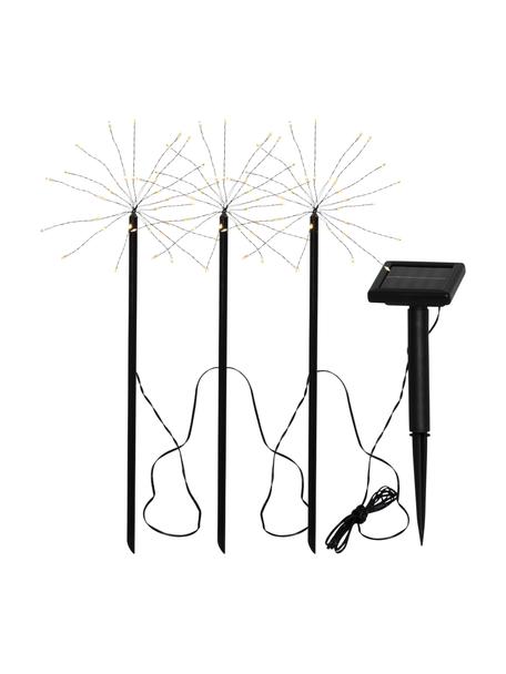 Solárna podlahová lampa Firework, Čierna, D 300 cm