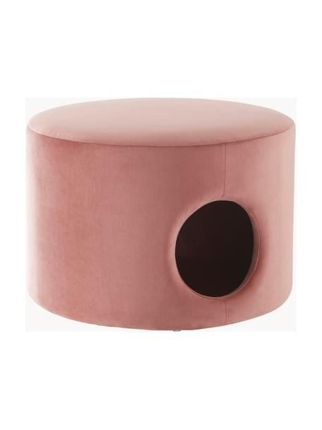 Casa para mascotas de terciopelo Peace, Tapizado: terciopelo (100% poliéste, Estructura: tablero de fibras de dens, Rosa palo, Ø 61 x Al 41 cm