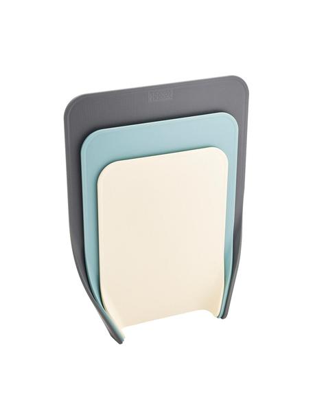 Planche à découper Nest Chop, 3 élém., Polypropylène, plastique thermoplastique, Gris, bleu, blanc crème, larg. 26 x haut. 34 cm