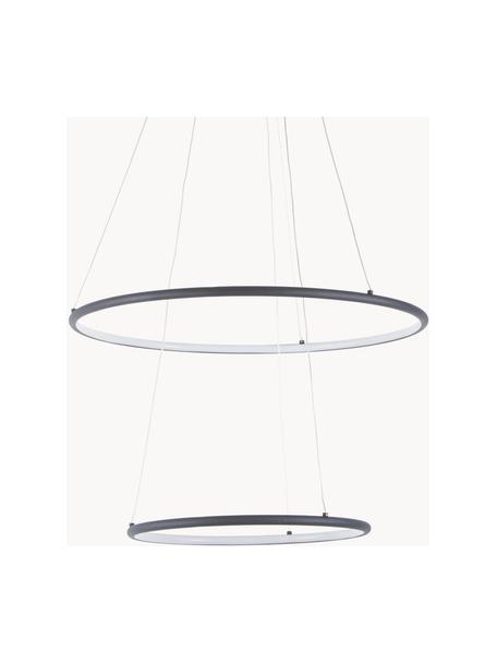 Grote LED hanglamp Orion, Lampenkap: gecoat metaal, Diffuser: acryl, Zwart, Ø 60 cm