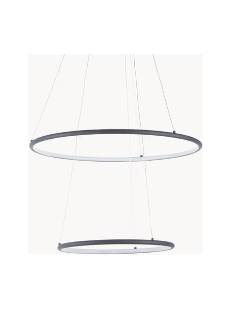 Grote LED hanglamp Orion, Lampenkap: gecoat metaal, Diffuser: acryl, Zwart, Ø 60 cm