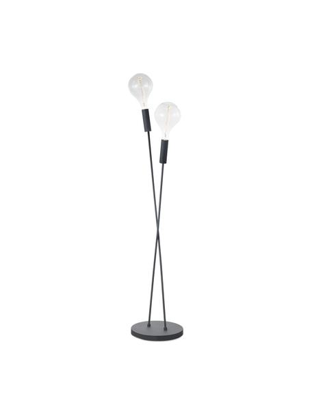 Kleine vloerlamp Twint in zwart, Lamp: gepoedercoat metaal, Zwart, Ø 25 x H 137 cm