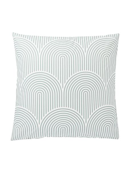 Baumwoll-Kopfkissenbezug Arcs, Webart: Renforcé Fadendichte 144 , Grün, Weiß, B 80 x L 80 cm