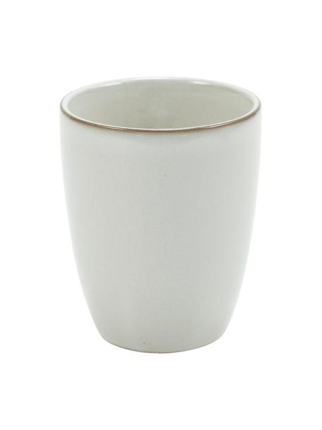 Tasses artisanales en grès Thalia, 2 pièces, Grès cérame, Beige, Ø 9 x haut. 11 cm, 370 ml