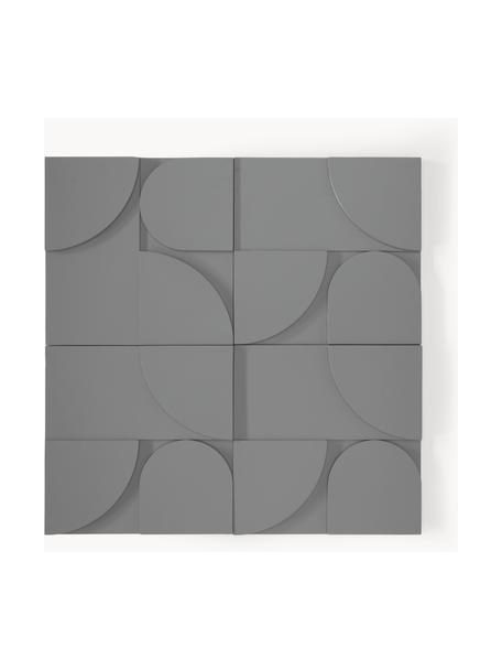 Wandobjekt-Set Massimo, 4-tlg., Mitteldichte Holzfaserplatte (MDF), Dunkelgrau, B 80 x H 80 cm