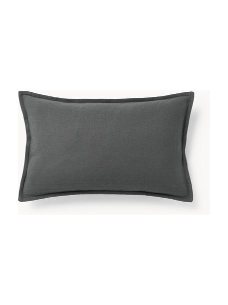 Housse de coussin 50s50 en coton Vicky, 100% coton, Gris foncé, larg. 30 x long. 50 cm