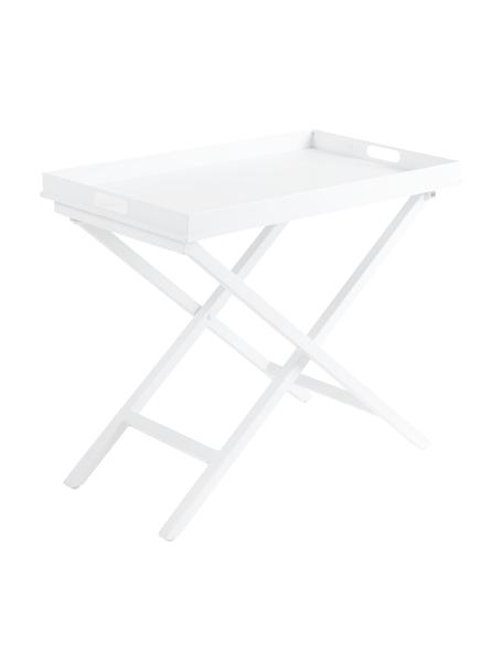 Tavolino-vassoio pieghevole Vero, Alluminio rivestito, Bianco opaco, Larg. 70 x Alt. 60 cm