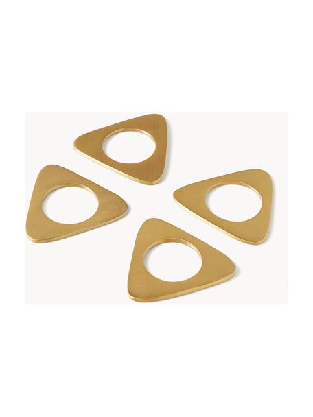 Krúžok na obrúsky Triangle, 4 ks, Kov s práškovým náterom, Odtiene zlatej, Š 7 x V 4 cm