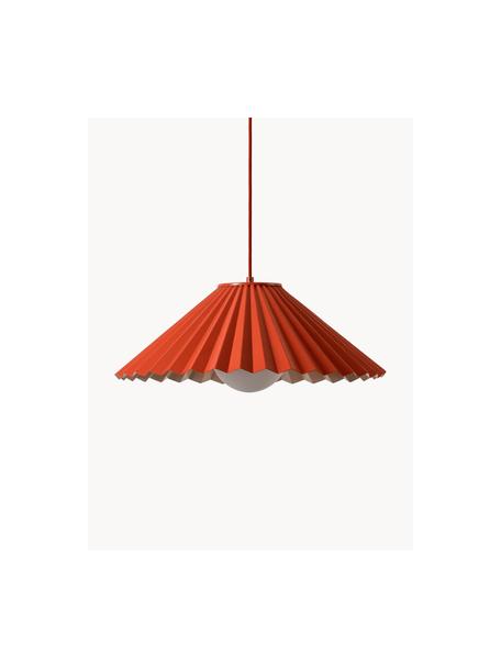 Handgemaakte hanglamp The Pleat, Lampenkap: opaalglas, Rood, Ø 50 cm