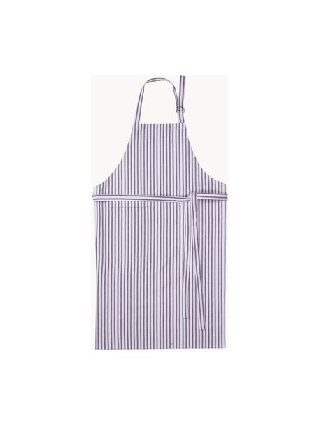 Tablier en coton Strips, 100 % coton, Gris, lilas, larg. 97 x long. 70 cm