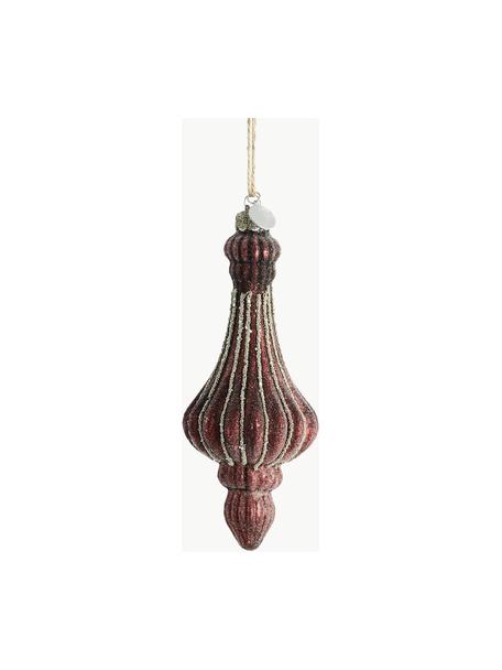 Addobbi per albero di Natale Norille, alt. 16 cm, 4 pz, Vetro, Vino rosso, dorato, Ø 7 x Alt. 16 cm