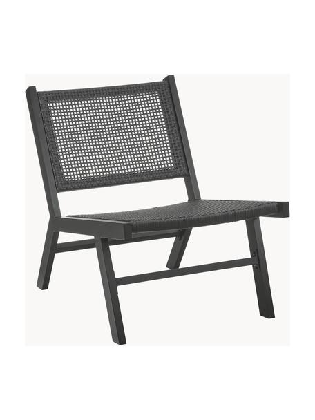 Záhradná lavička s plastovým výpletom Palina, Čierna, Š 57 x H 78 cm