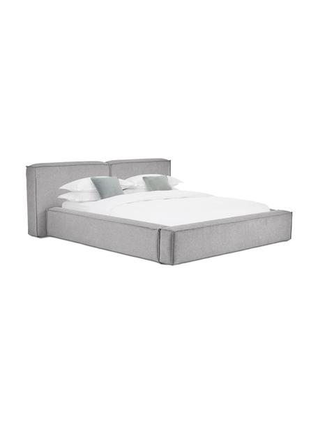 Polsterbett Lennon, Bezug: 100% Polyester Der hochwe, Gestell: Massives Kiefernholz, FSC, Webstoff Hellgrau, B 140 x L 200 cm