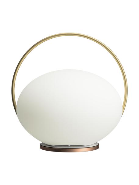 Mobilna lampa stołowa LED z funkcją przyciemniania Orbit, Biały, odcienie złotego, Ø 20 x W 19 cm