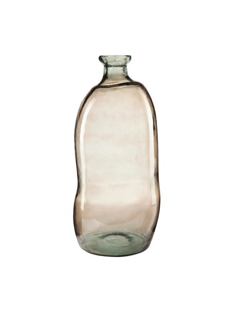 Vaso bottiglia in vetro riciclato marrone chiaro Dina, Vetro riciclato, certificato GRS, Marrone chiaro, Ø 34 x Alt. 73 cm