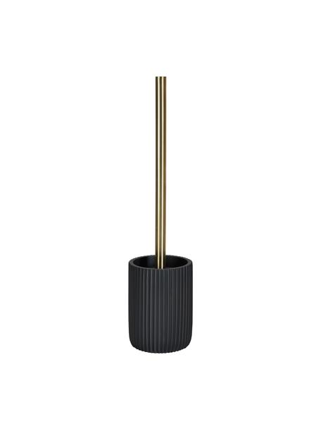 Brosse pour WC Blackheath, Noir, couleur laitonnée, Ø 10 x haut. 40cm