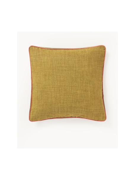 Poszewka na poduszkę z lamówką Cressida, 100% poliester, Oliwkowy zielony, S 45 x D 45 cm
