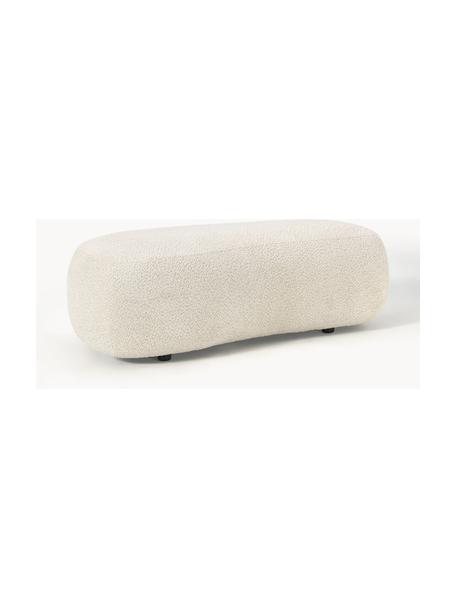 Pouf in teddy bouclé Alba, Rivestimento: 100% poliestere Il rivest, Struttura: legno massiccio di abete,, Piedini: plastica Questo prodotto , Teddy-bouclè bianco latte, Larg. 130 x Prof. 62 cm