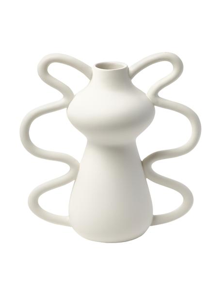 Dizajnová váza v organickom tvare Form, Kamenina, Biela, Ø 6 x V 32 cm