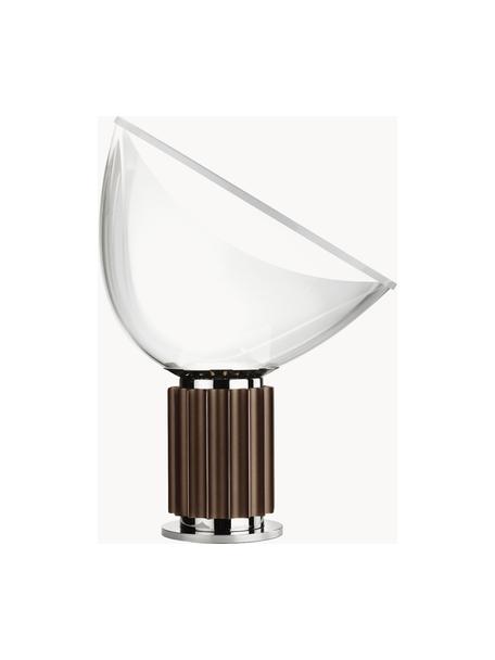 Lampe à poser LED à intensité variable Taccia, Blanc, brun foncé, Ø 50 x haut. 65 cm