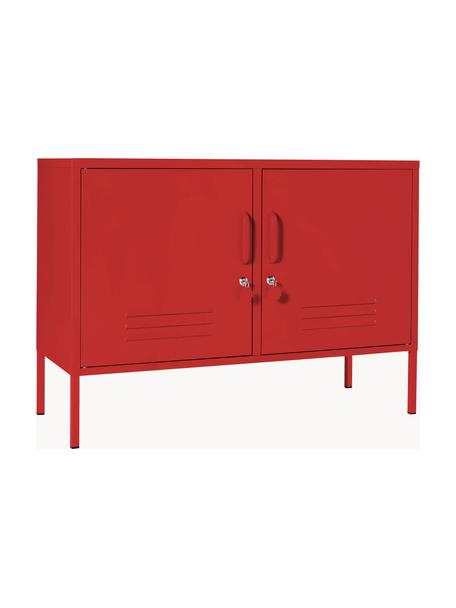 Metalen dressoir The Lowdown, Gepoedercoat staal, Rood, B 100 x H 72 cm