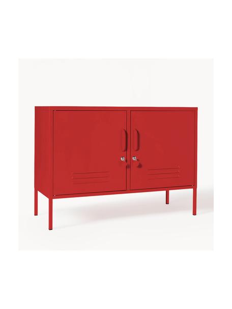 Credenza in metallo The Lowdown, Acciaio verniciato a polvere, Rosso, Larg. 100 x Alt. 72 cm