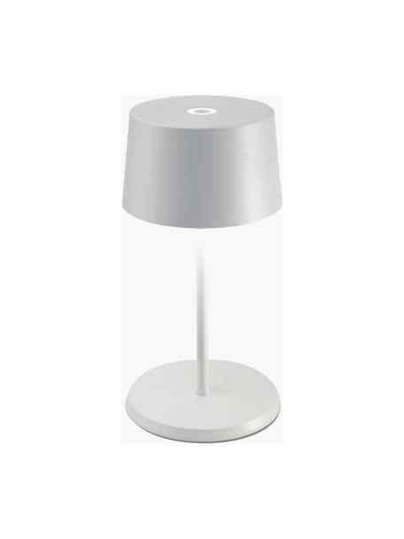 Mobiele dimbare LED tafellamp Olivia Pro, Lamp: aluminium, gecoat, Wit, Ø 11 x H 22 cm