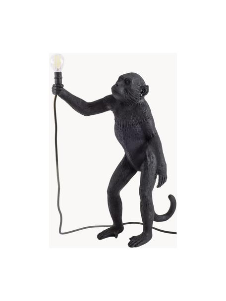 Lámpara de mesa para exterior de diseño Monkey, con enchufe, Lámpara: resina, Cable: plástico, Negro, An 46 x Al 54 cm