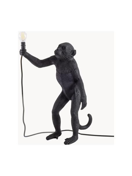 Lámpara de mesa para exterior de diseño Monkey, con enchufe, Lámpara: resina, Cable: plástico, Negro, An 46 x Al 54 cm