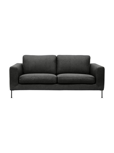 Sofa z metalowymi nogami Cucita (2-osobowa), Tapicerka: tkanina (poliester) Dzięk, Stelaż: lite drewno sosnowe z cer, Nogi: metal lakierowany, Antracytowa tkanina, S 187 x G 94 cm