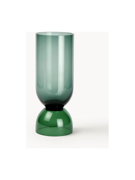 Vaso fatto a mano Vasari, alt. 32 cm, Vetro, Tonalità del verde trasparente, Ø 12 x Alt. 32 cm