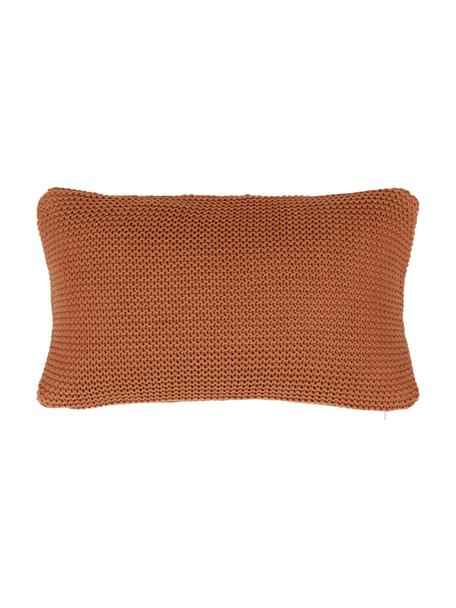 Gebreide kussenhoes Adalyn van biokatoen in roodbruin, 100% biokatoen, GOTS-gecertificeerd, Rood, B 30 x L 50 cm