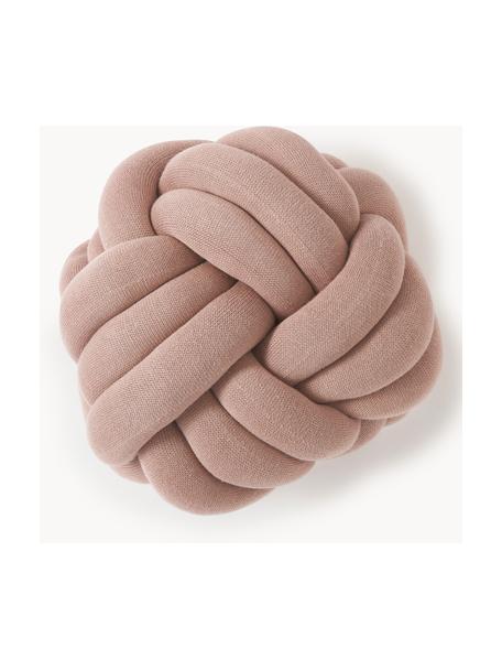 Geknoopt kussen Twist, Oudroze, Ø 30 cm