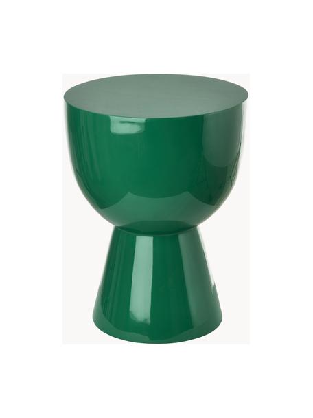 Mesa auxiliar redonda Tam Tam, Plástico pintado, Verde oscuro, Ø 36 x Al 46 cm